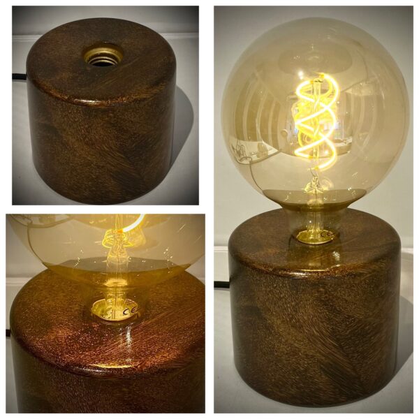 Godingen bordslampa i betong, design blank, Mörk Choklad Guld