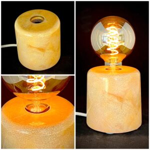 Pysslingen bordslampa i betong, design blank, Aprikos Guld Pumpa