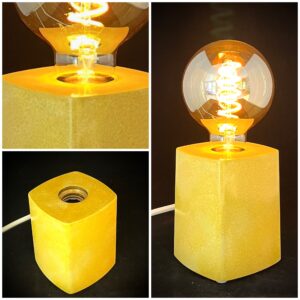 StoraSystern - bordslampa i betong, design blank, Gul vitlasyr