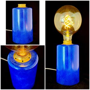 Lången - bordslampa i betong, design blank,  Blå vitlasyr