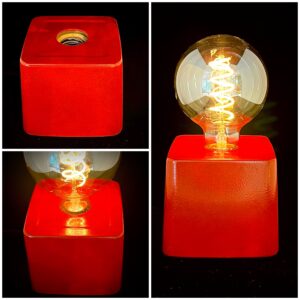 LillaSystern 2 - bordslampa i betong, design blank, Mörkröd